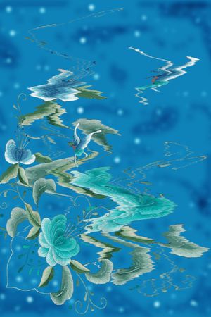 刺绣、屏风印花花型图片