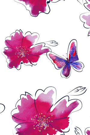 手绘印花花型图片