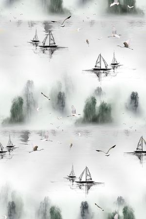 中国风印花花型图片