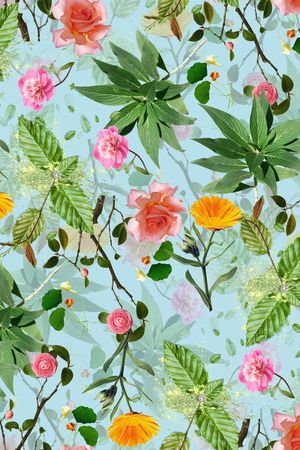 3D花卉印花花型图片