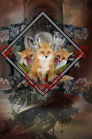 狐狸猫头鹰天空之城印花花型图片