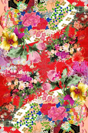 底纹长巾印花花型图片