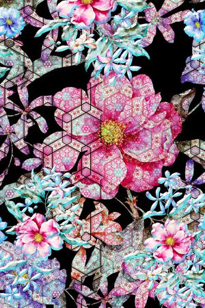 春夏风格印花花型图片