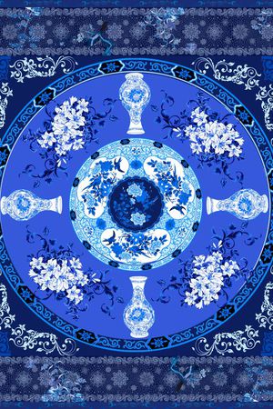 青花印花花型图片