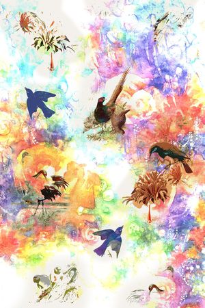手绘印花花型图片