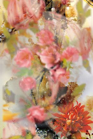 抽象玫瑰油画印花花型图片