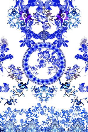 中国风印花花型图片