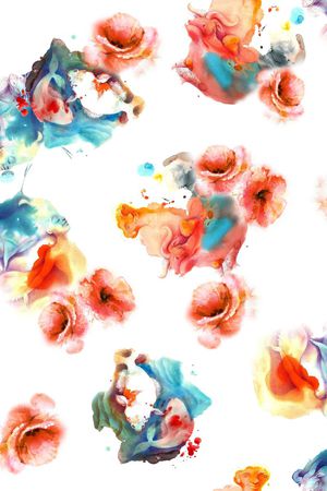 水彩人物花卉印花花型图片