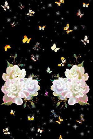 白花印花花型图片