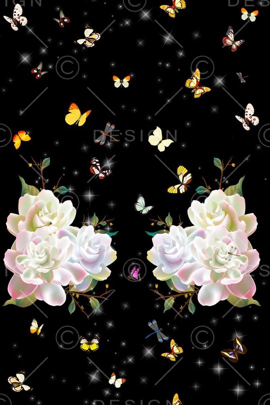 白花印花花型图片