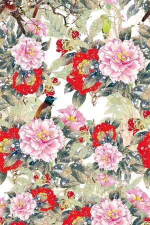 花卉长巾印花花型图片