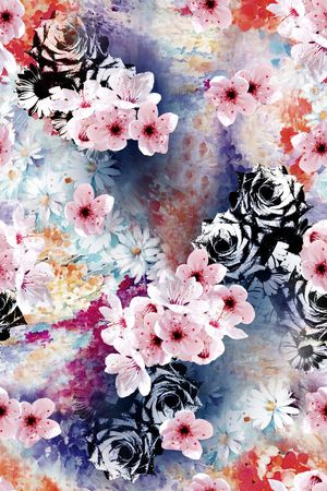 冷调暗花印花花型图片