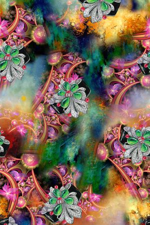 手绘珠宝印花花型图片