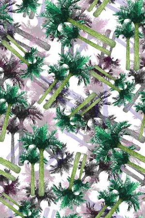 椰子树印花花型图片