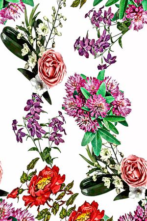 淡紫色印花花型图片