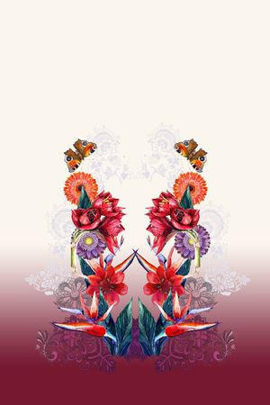 对称印花花型图片