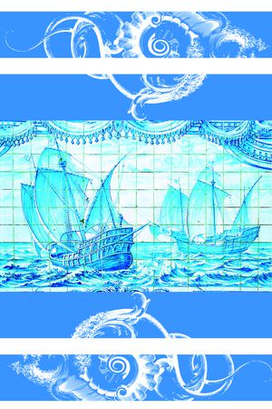 船帆船印花花型图片