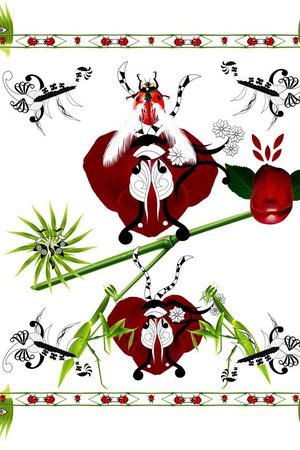 未来生物植物花卉组合抽象潮流可爱小清新印花花型图片