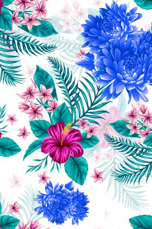 蓝色印花花型图片