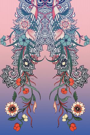 对称印花花型图片