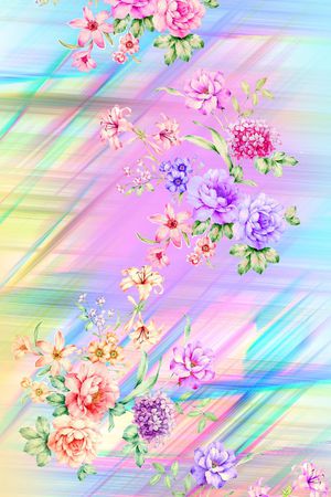 几何 花卉 围巾 长巾 设计 线条 女装印花花型图片
