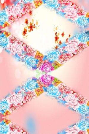 花卉 长巾 围巾 设计 花卉 彩色印花花型图片