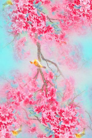花 数码 围巾 长巾 设计印花花型图片