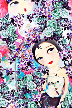 水彩印花花型图片