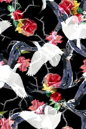 白鹭印花花型图片