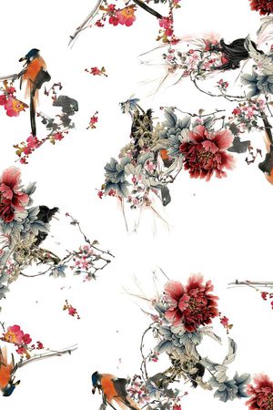 花鸟印花花型图片