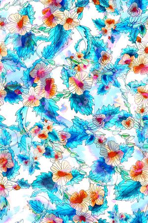 手绘印花花型图片