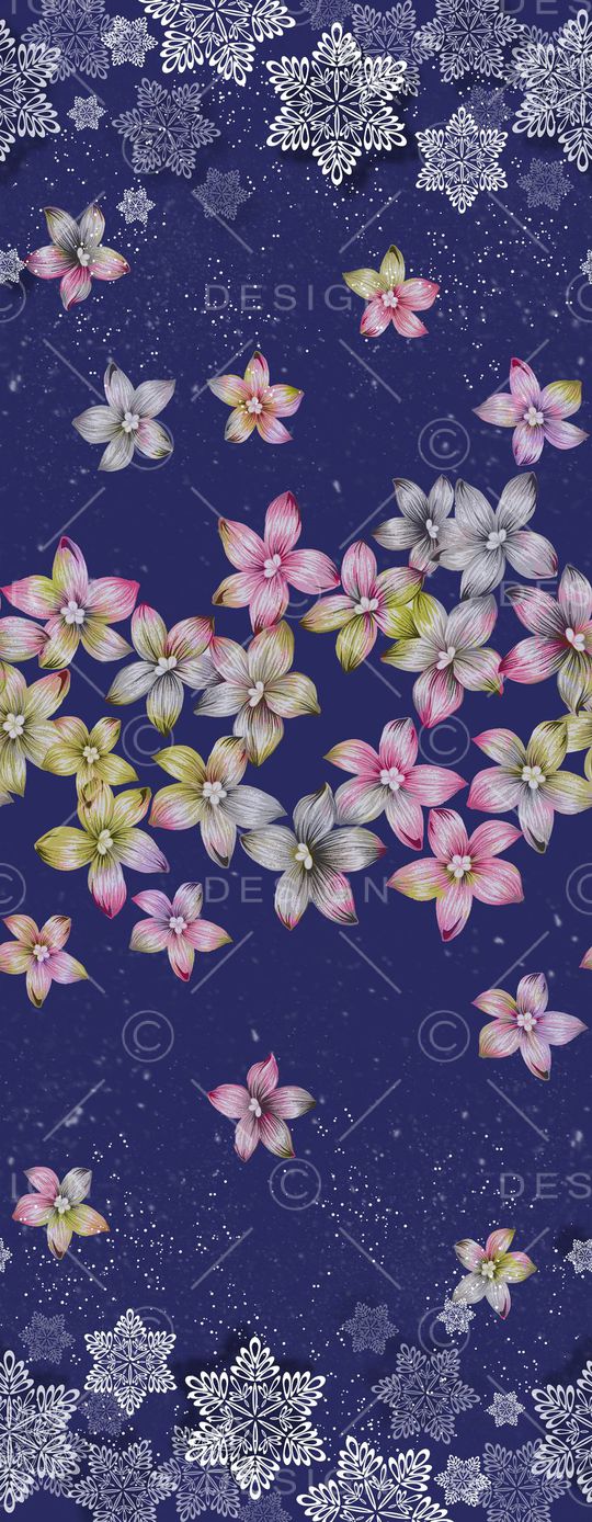 彩色花朵印花花型图片