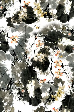 水墨印花花型图片