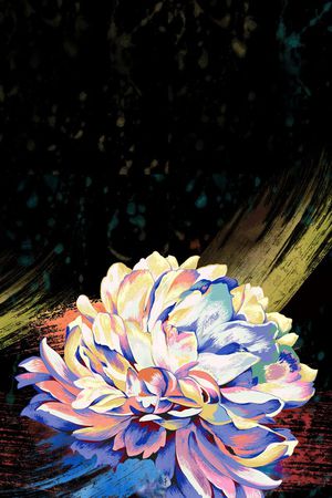 牡丹花印花花型图片