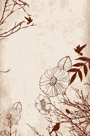 花鸟印花花型图片