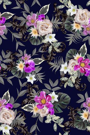 花卉印花花型图片