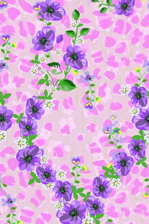 田园风格印花花型图片
