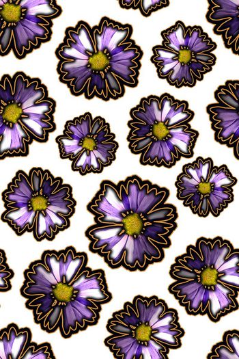 455191-创意描边花朵