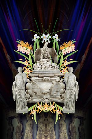 雕像印花花型图片