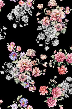 手绘印花花型图片