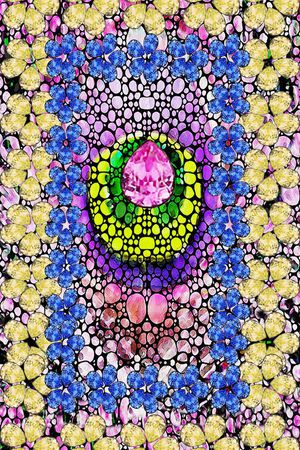 孔雀印花花型图片