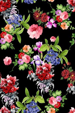 纯色底印花花型图片