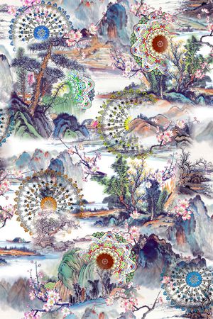 中国风印花花型图片