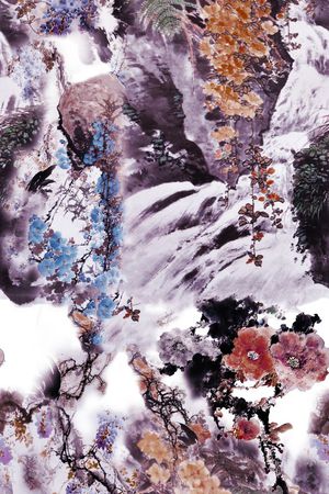 传统水墨印花花型图片