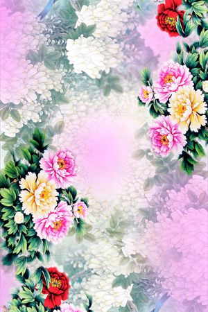 花 牡丹 花卉印花花型图片