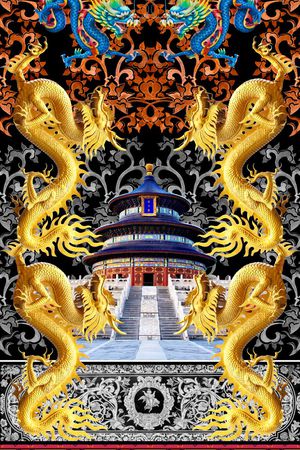 中国风印花花型图片