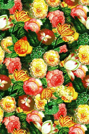 玫瑰油画印花花型图片