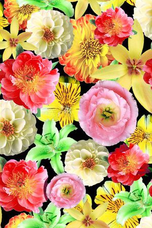满版花卉印花花型图片