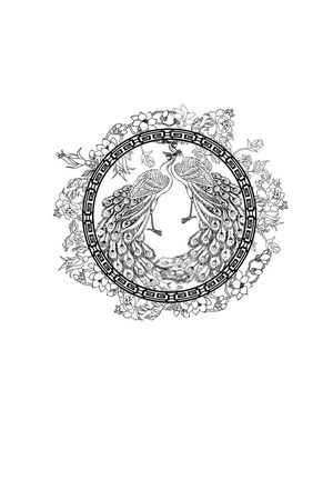 花环中国风印花花型图片