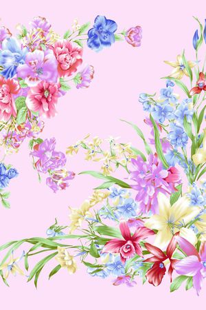 百合花印花花型图片